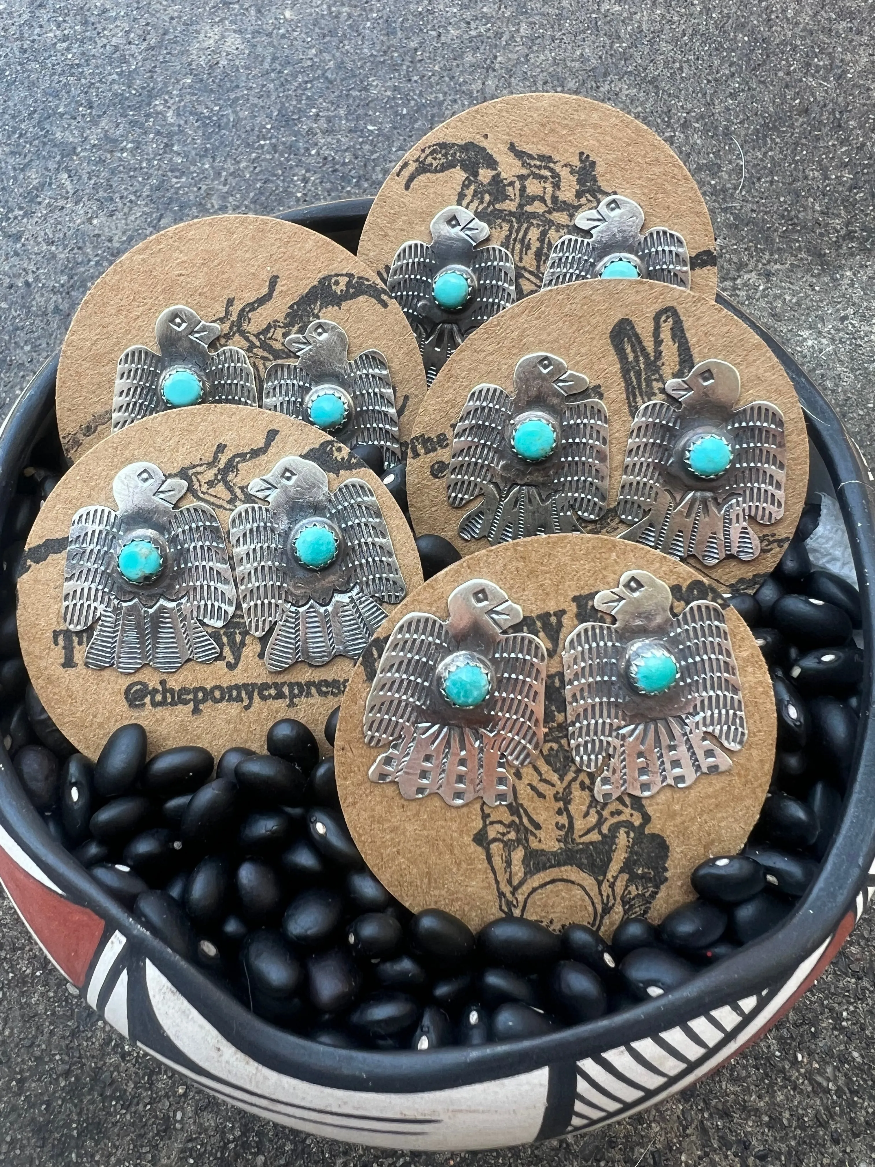 Thunderbird Studs with Turquoise