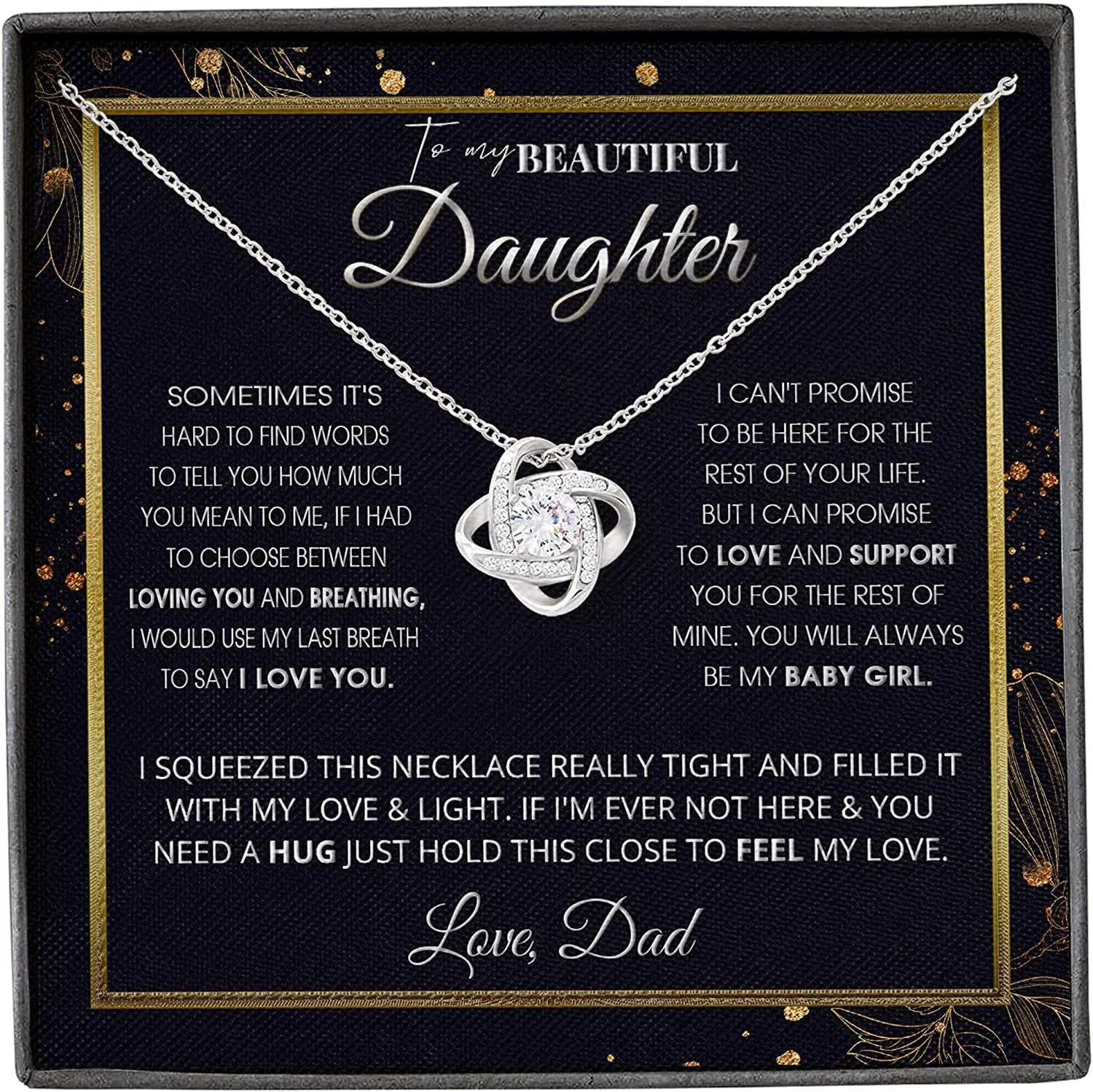 To My Daughter Necklaces - Father and Daughter Necklace - Gift for daughter from Daddy
