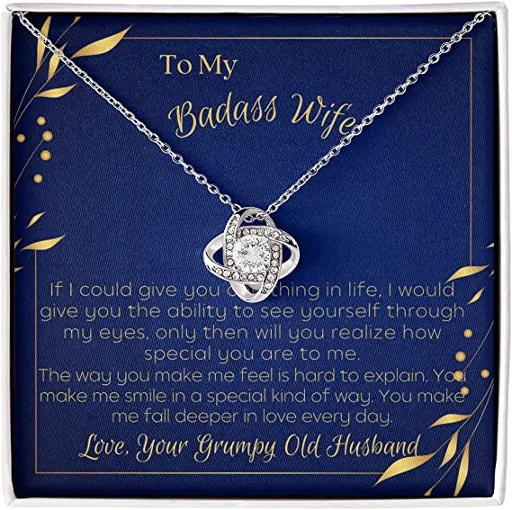 To My Wife Necklace, Romantic Gifts For Her, Unique Necklaces For Wife, Valentines Day Anniversary Birthday Gift For Wife