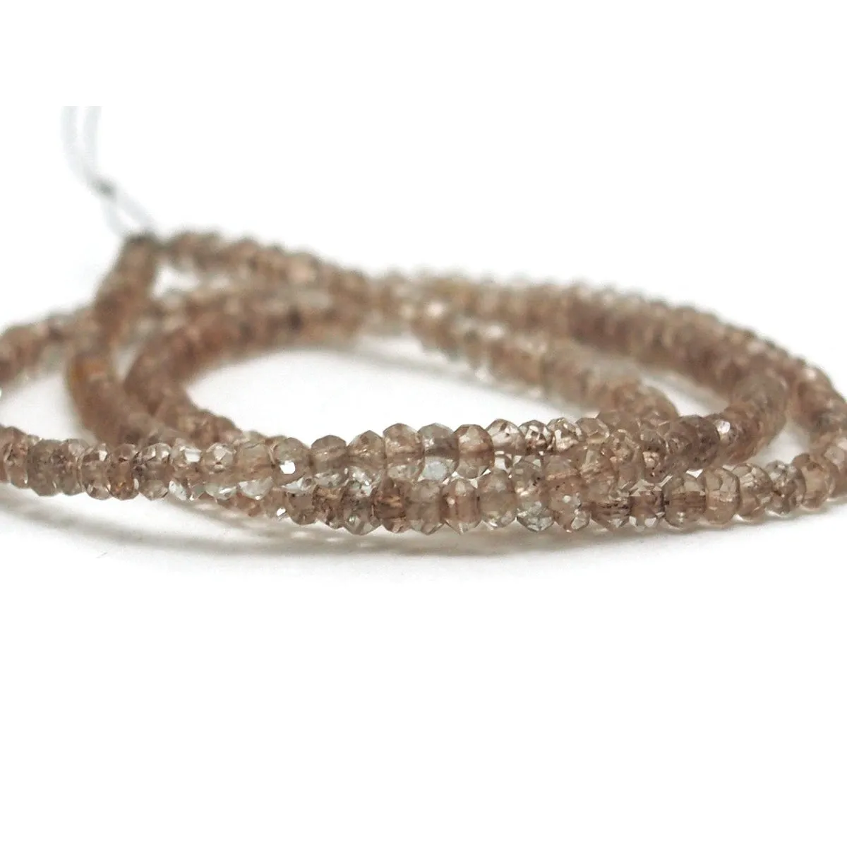 Topaz Champagne Faceted 3mm  Rondelles Strand