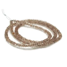 Topaz Champagne Faceted 3mm  Rondelles Strand