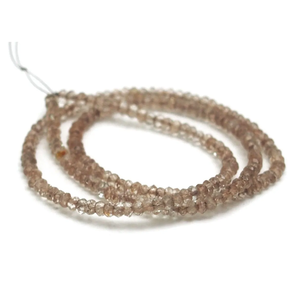 Topaz Champagne Faceted 3mm  Rondelles Strand