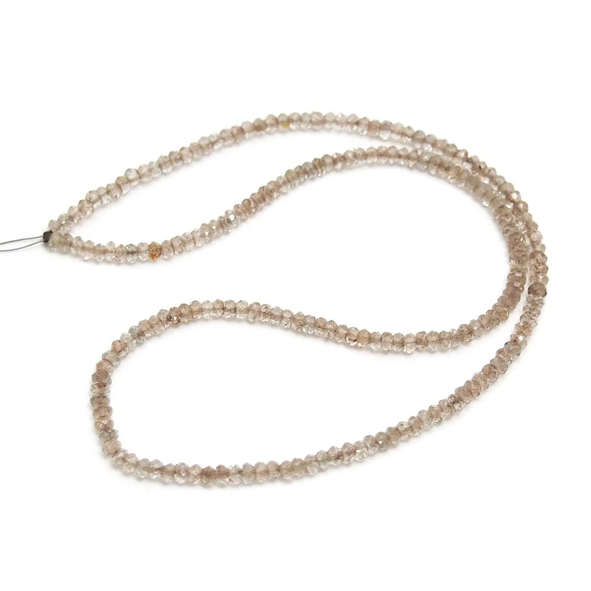 Topaz Champagne Faceted 3mm  Rondelles Strand