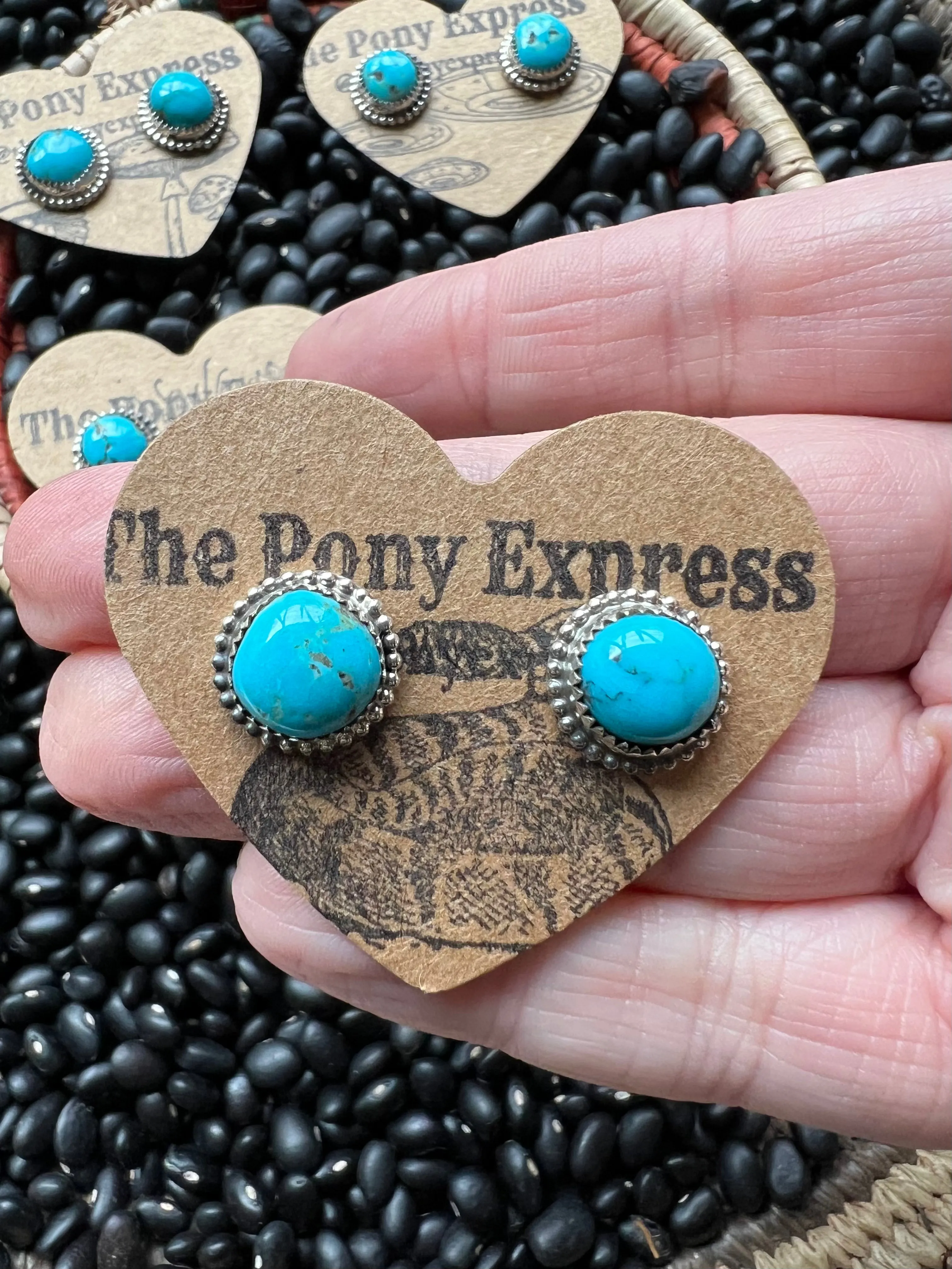 Turquoise Nugget Earrings Stud