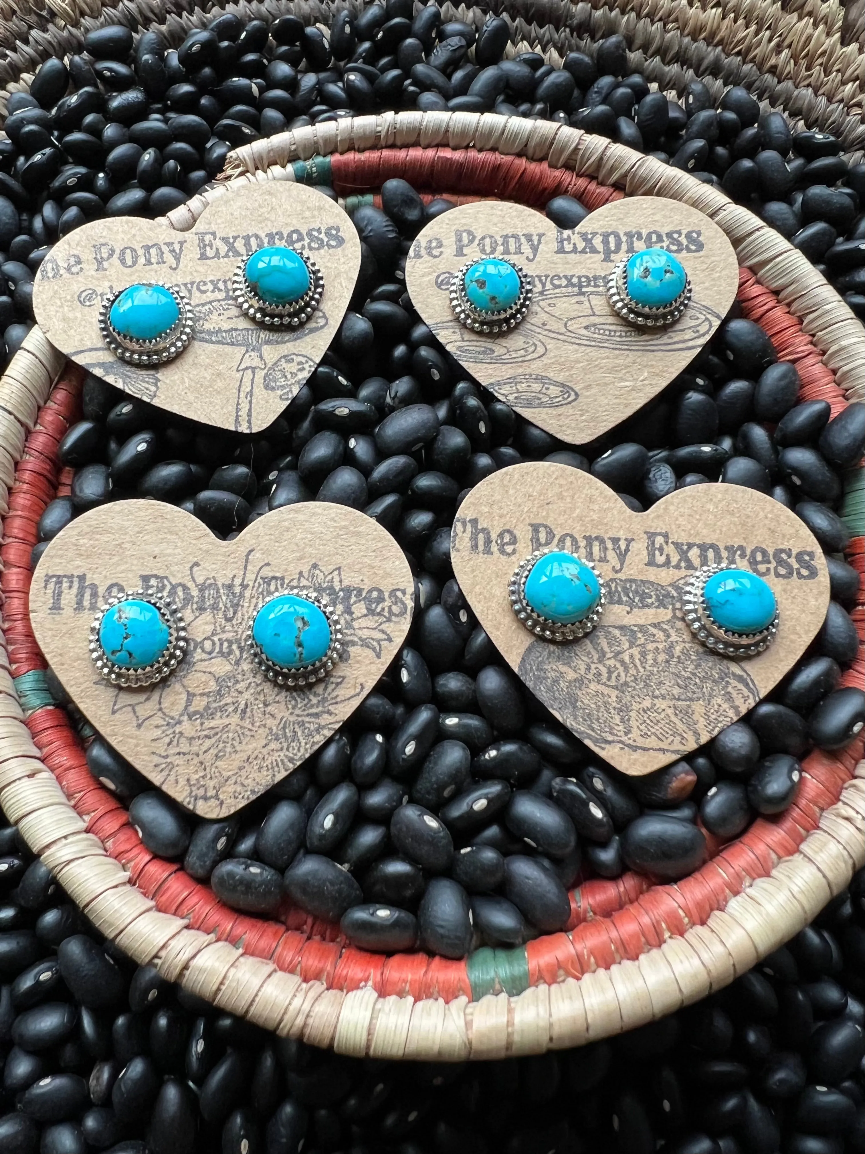 Turquoise Nugget Earrings Stud