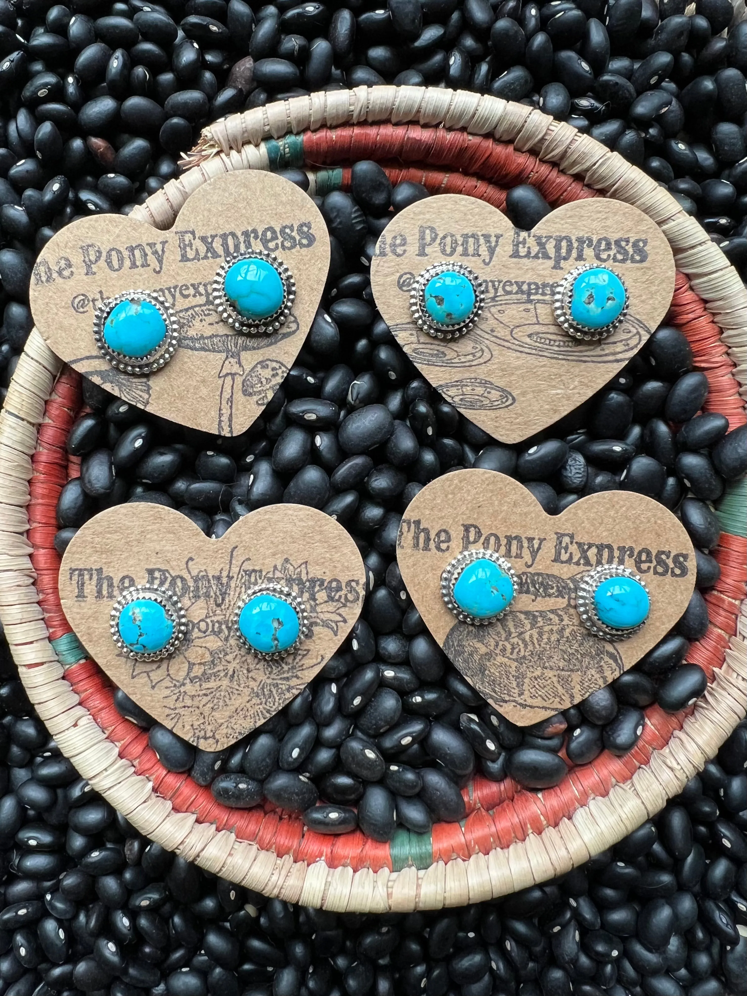 Turquoise Nugget Earrings Stud