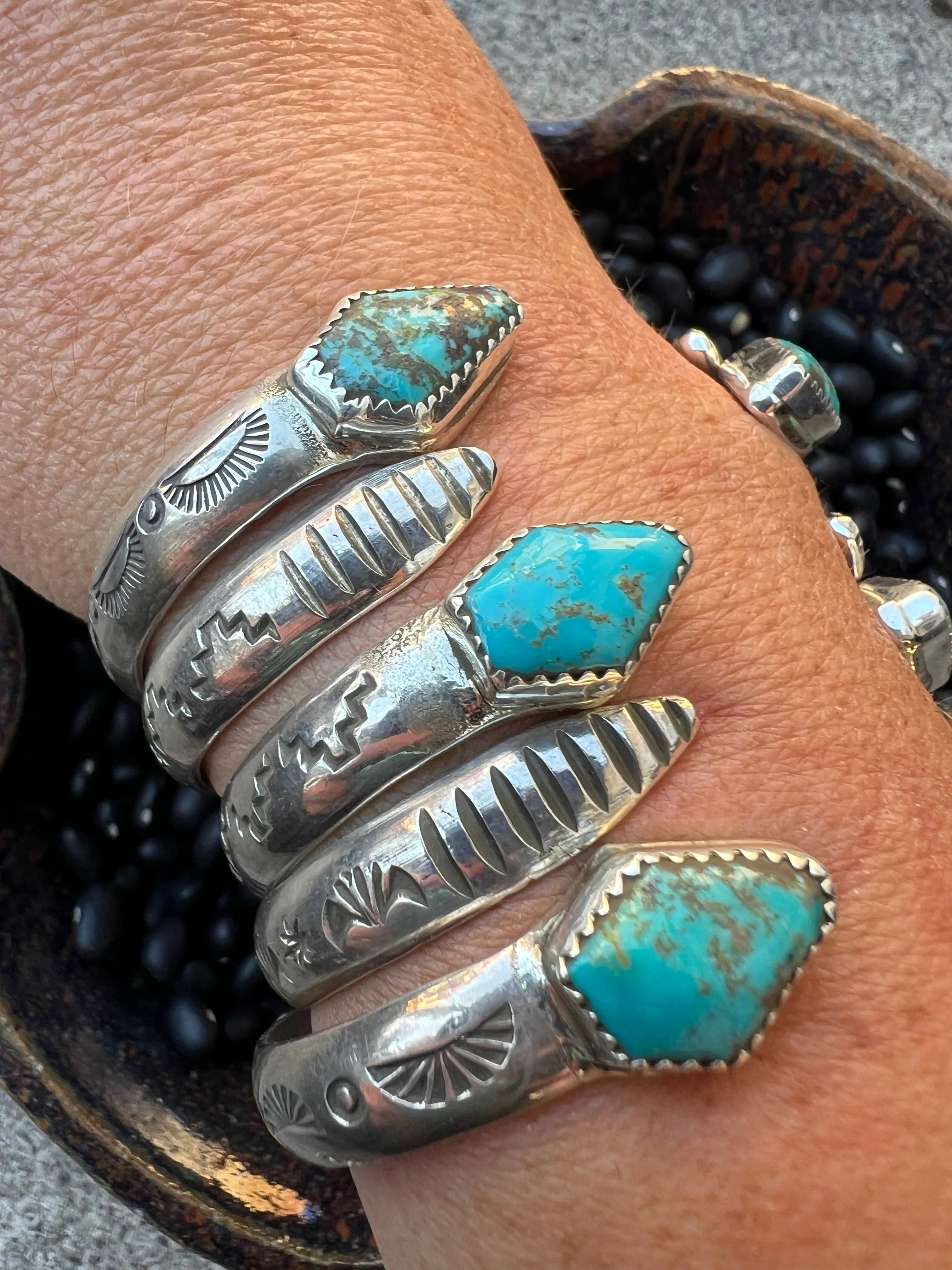 Turquoise Snake Head Stacker Cuff