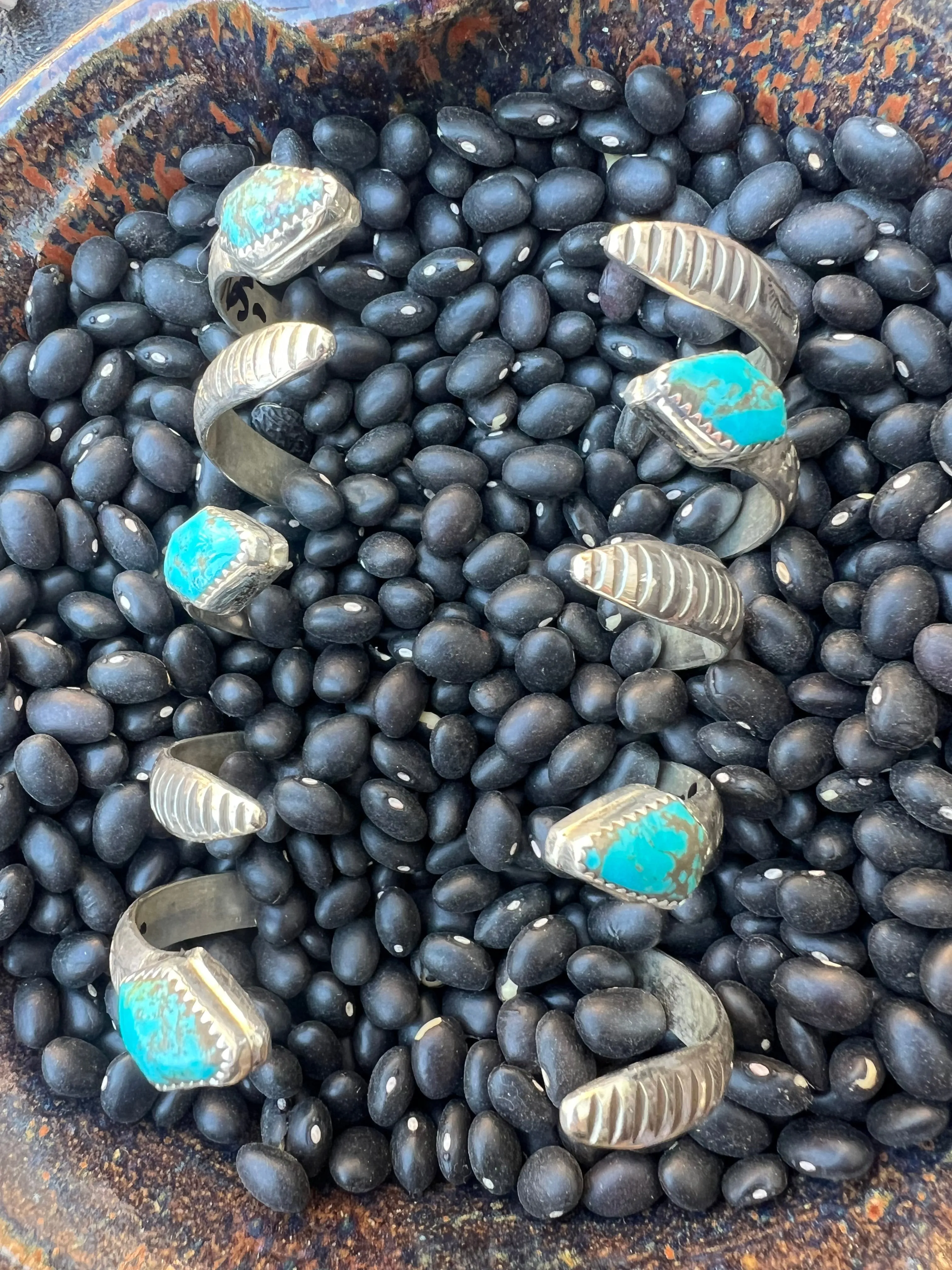 Turquoise Snake Head Stacker Cuff
