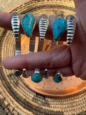 Turquoise Snake Head Stacker Cuff