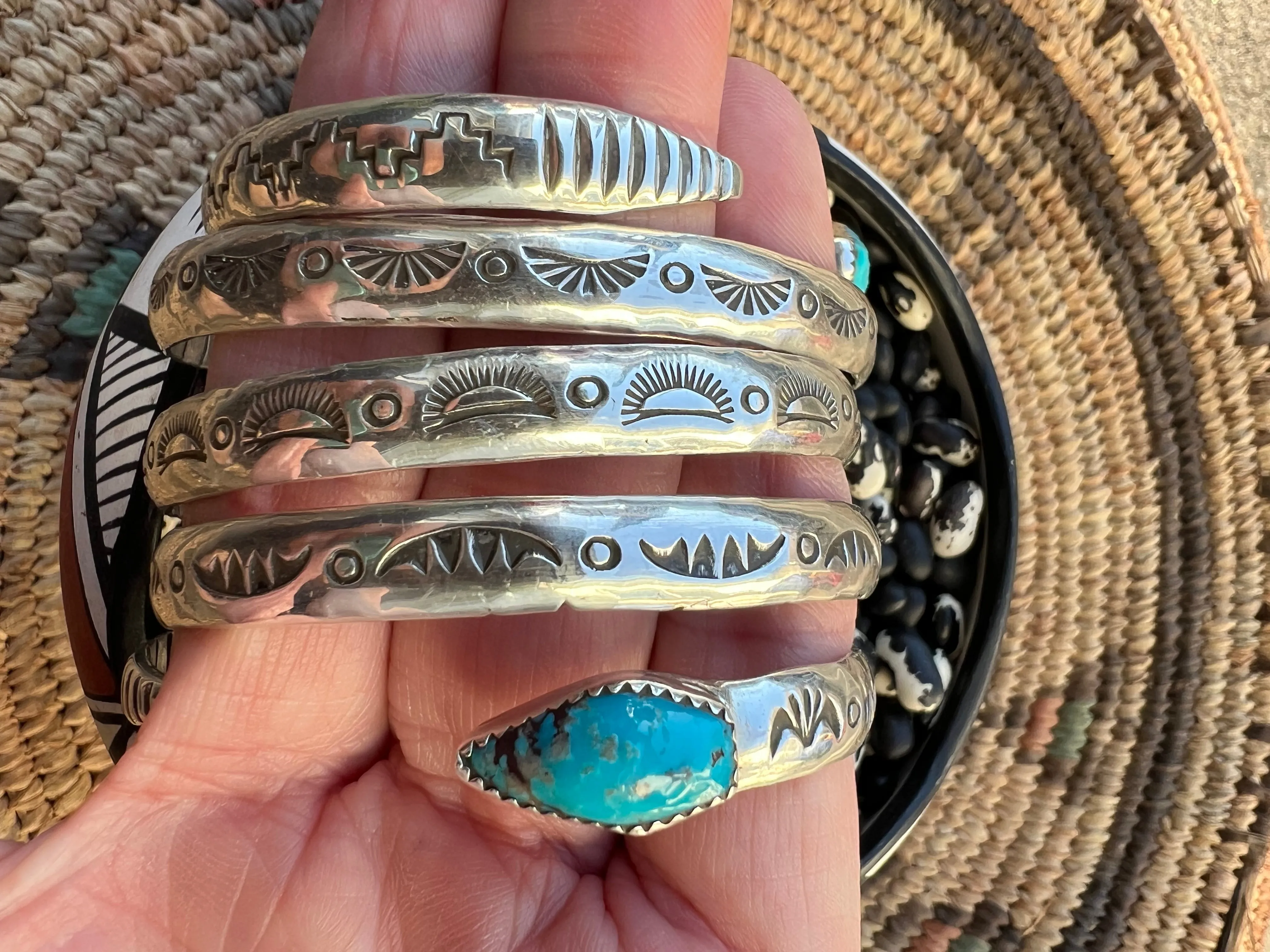 Turquoise Snake Head Stacker Cuff