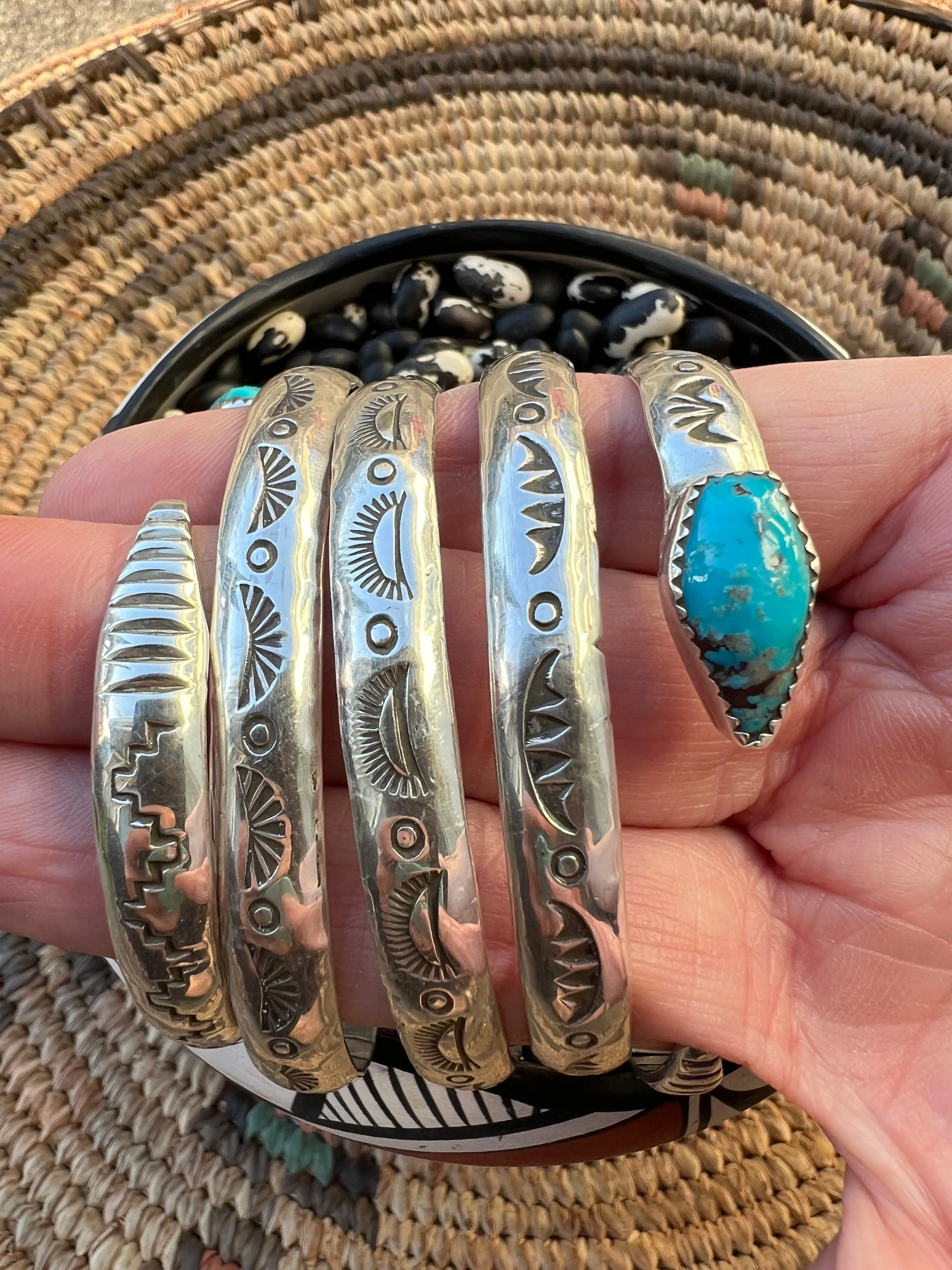 Turquoise Snake Head Stacker Cuff