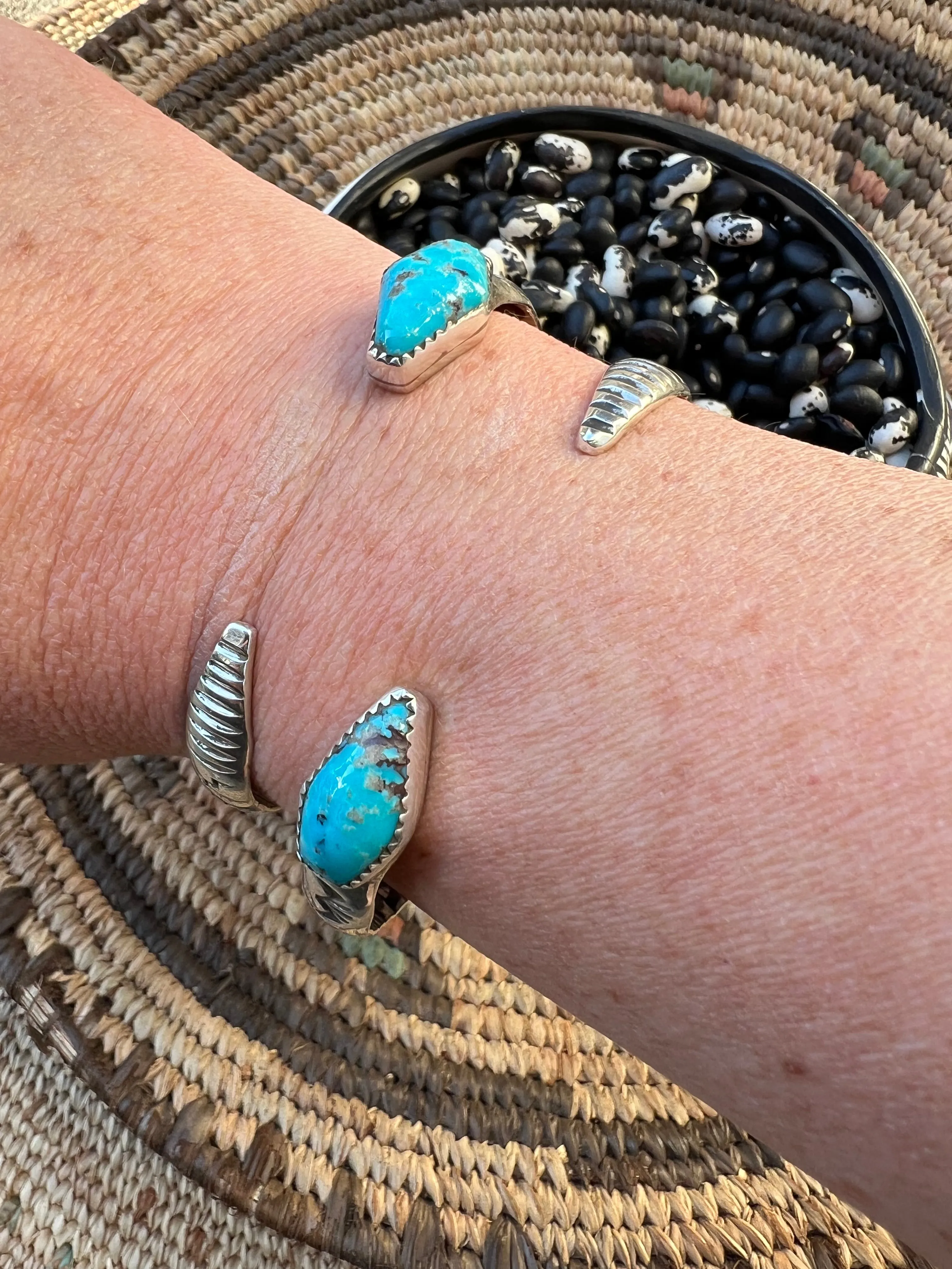 Turquoise Snake Head Stacker Cuff