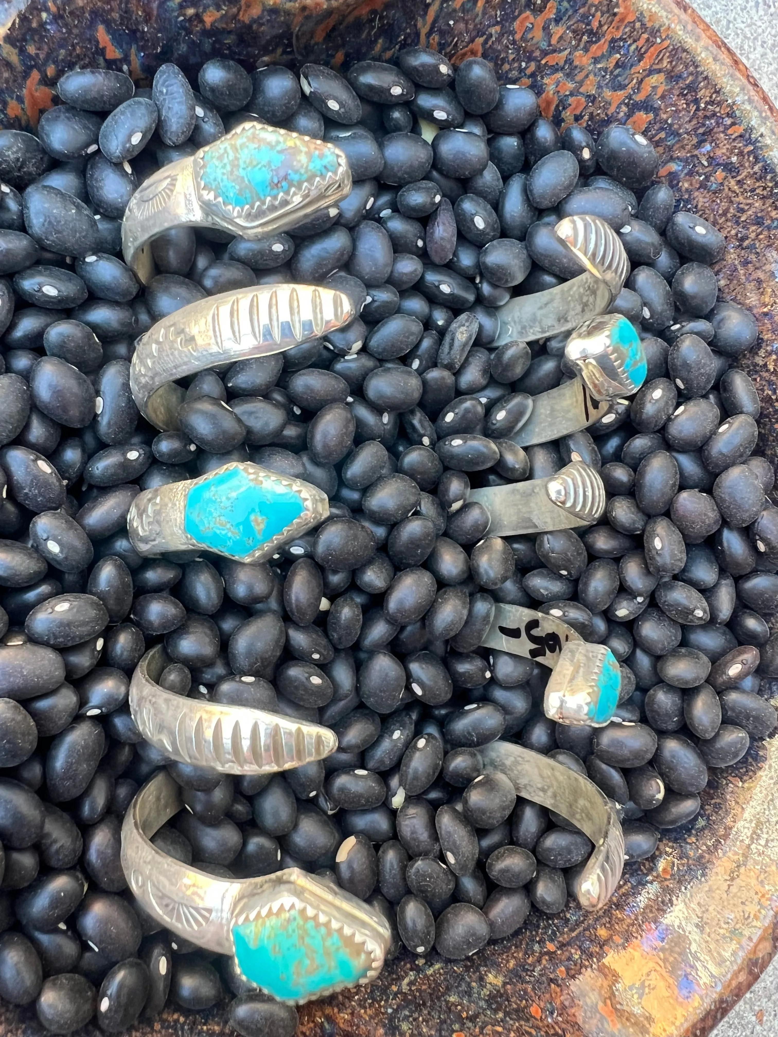 Turquoise Snake Head Stacker Cuff
