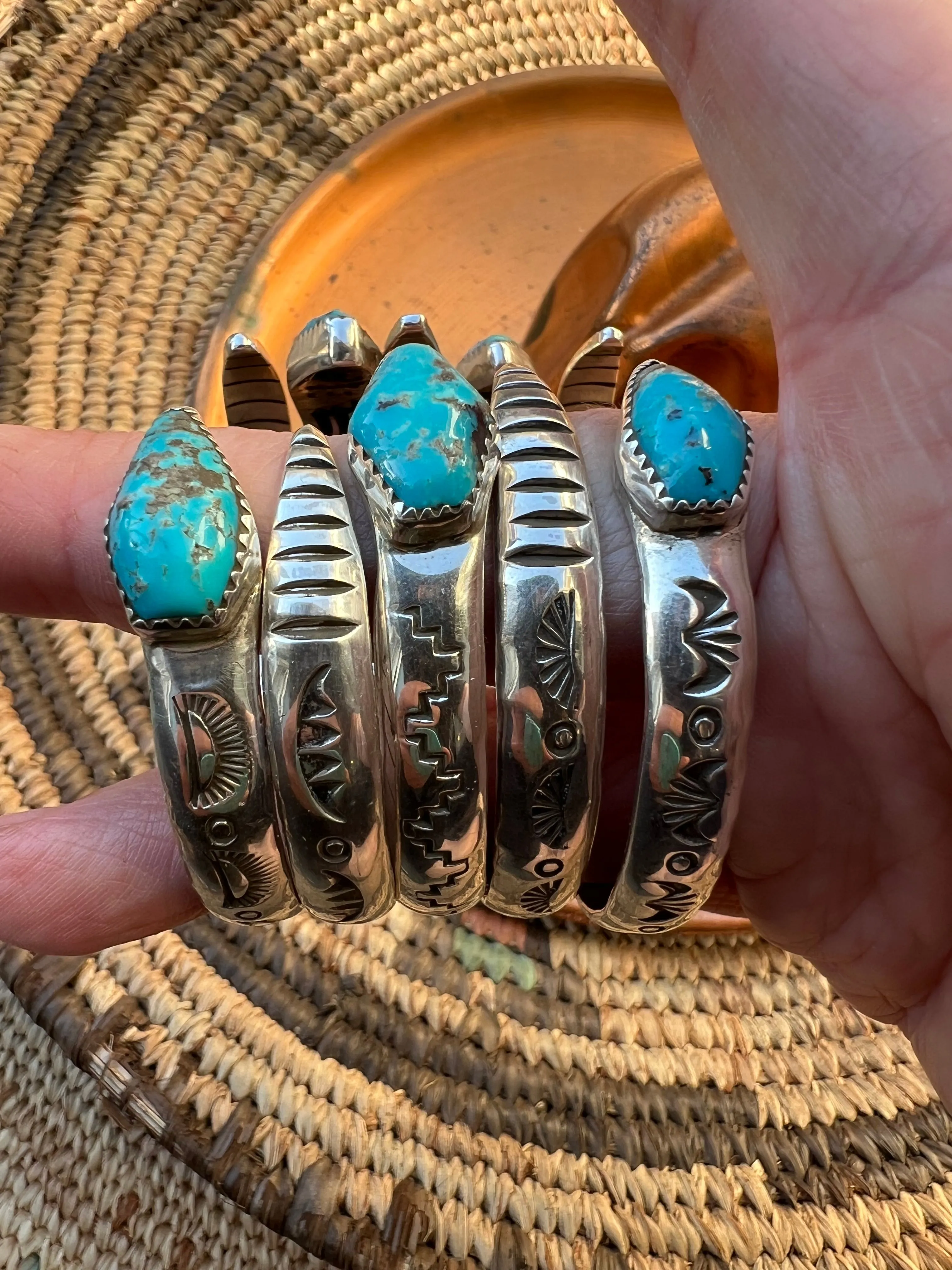 Turquoise Snake Head Stacker Cuff