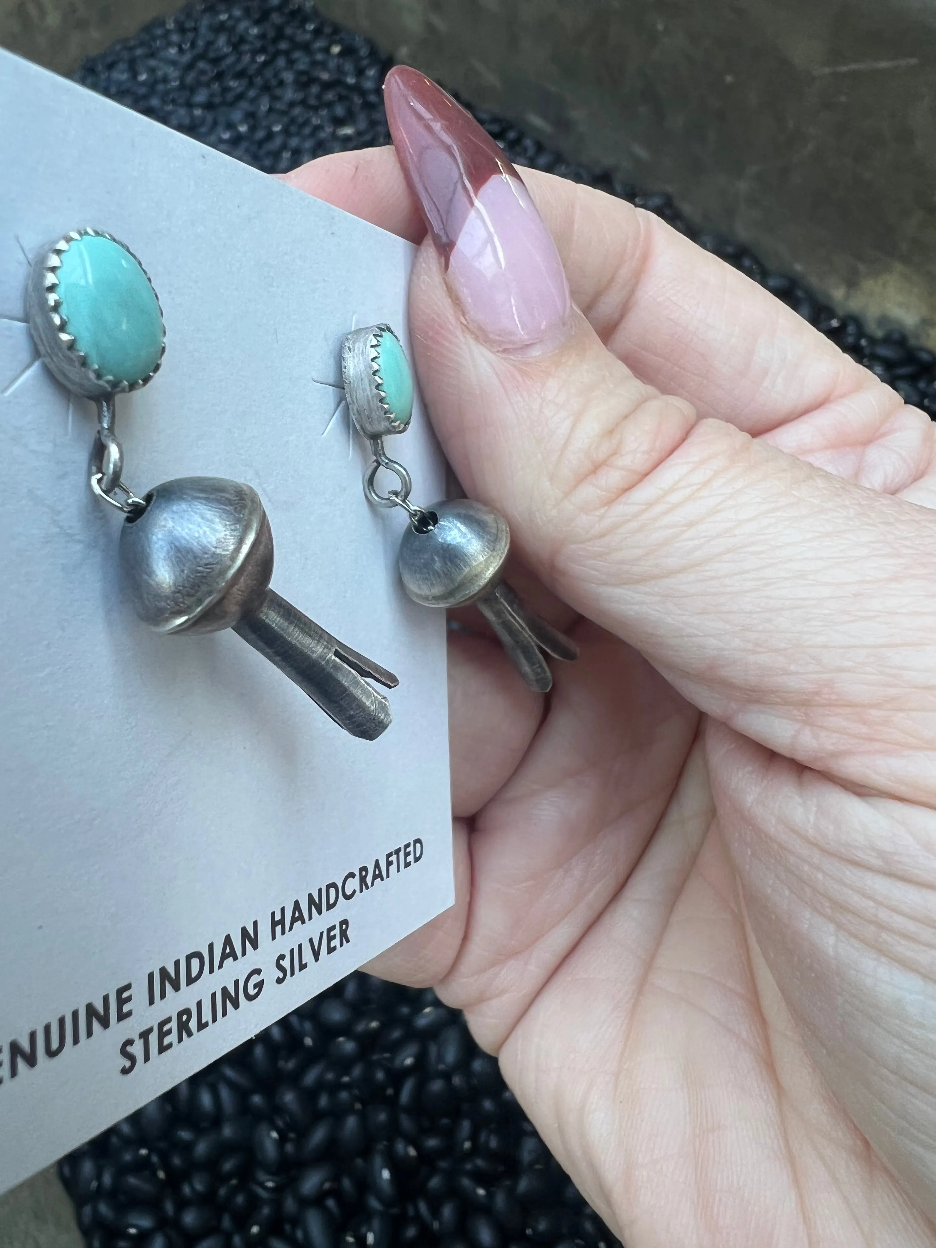 Turquoise Squash Blossom Earrings