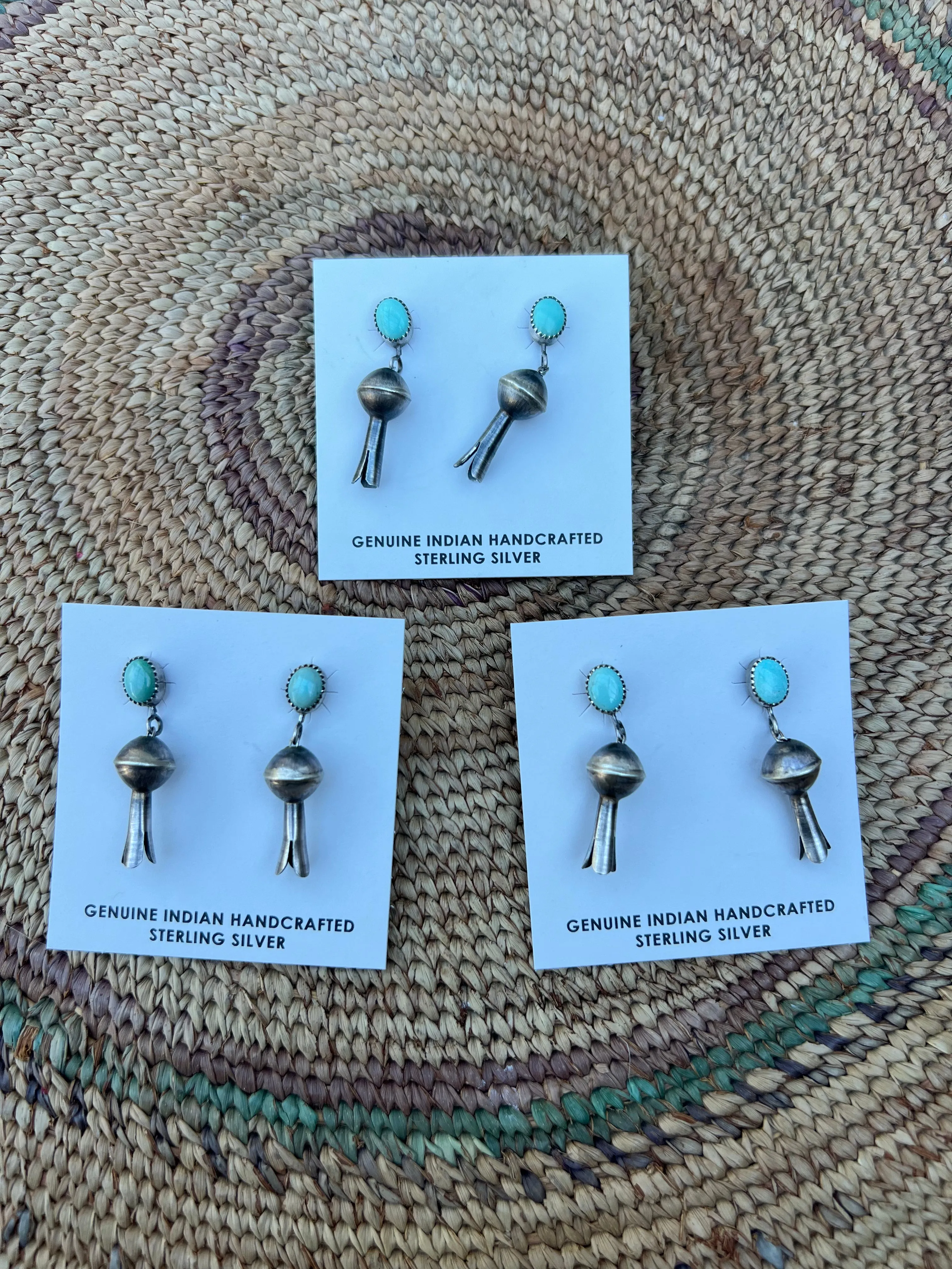 Turquoise Squash Blossom Earrings