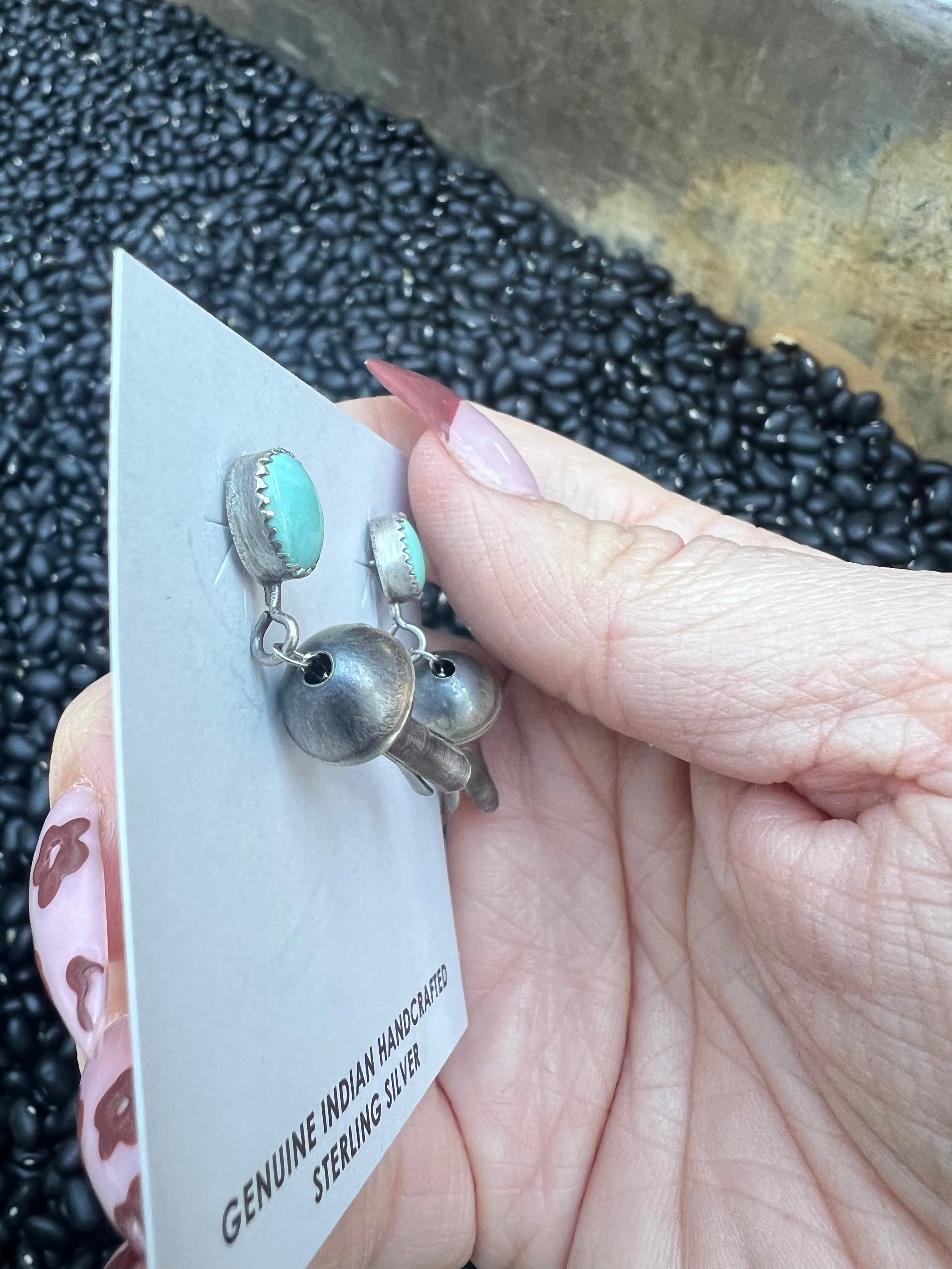 Turquoise Squash Blossom Earrings