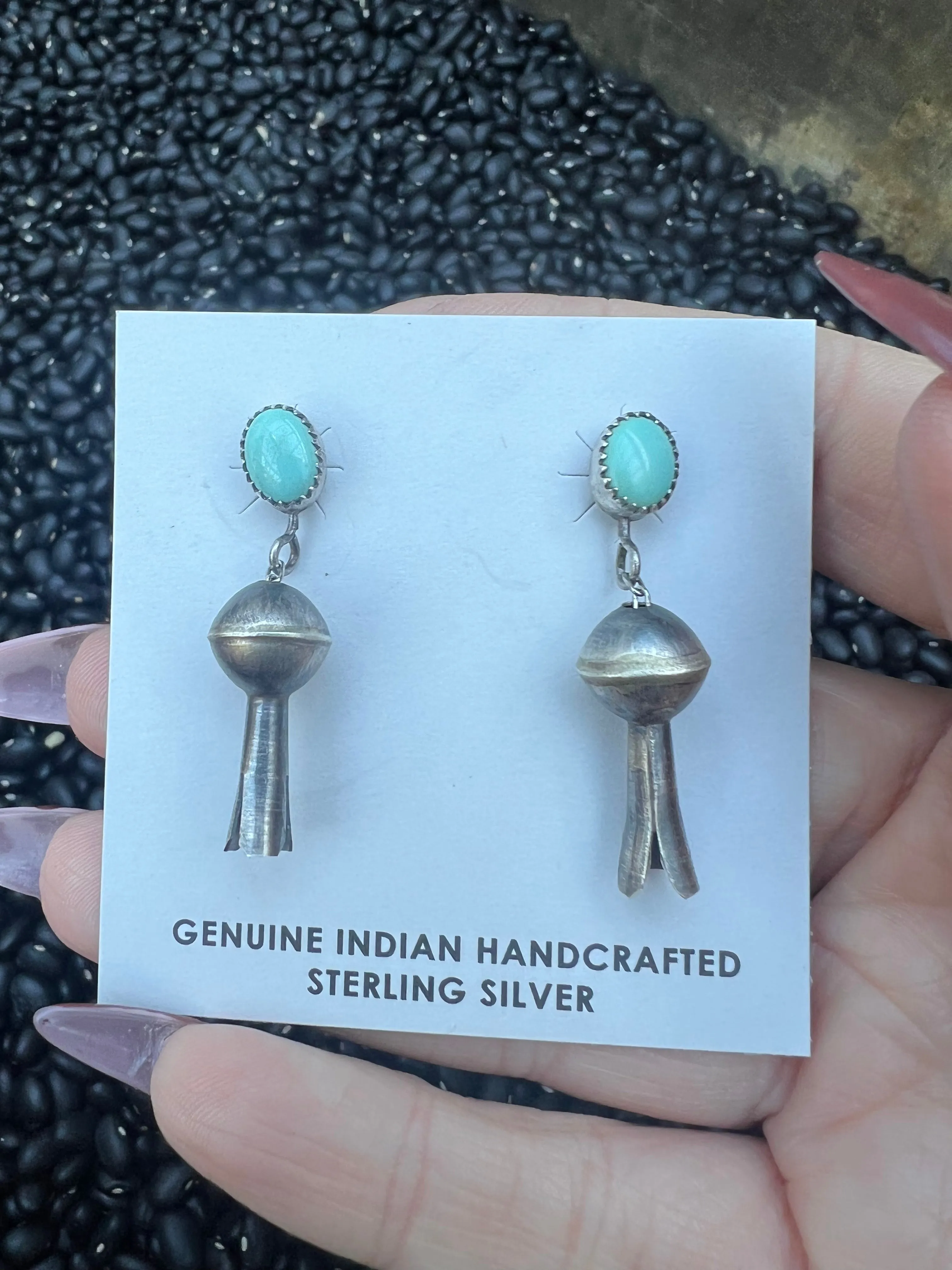 Turquoise Squash Blossom Earrings