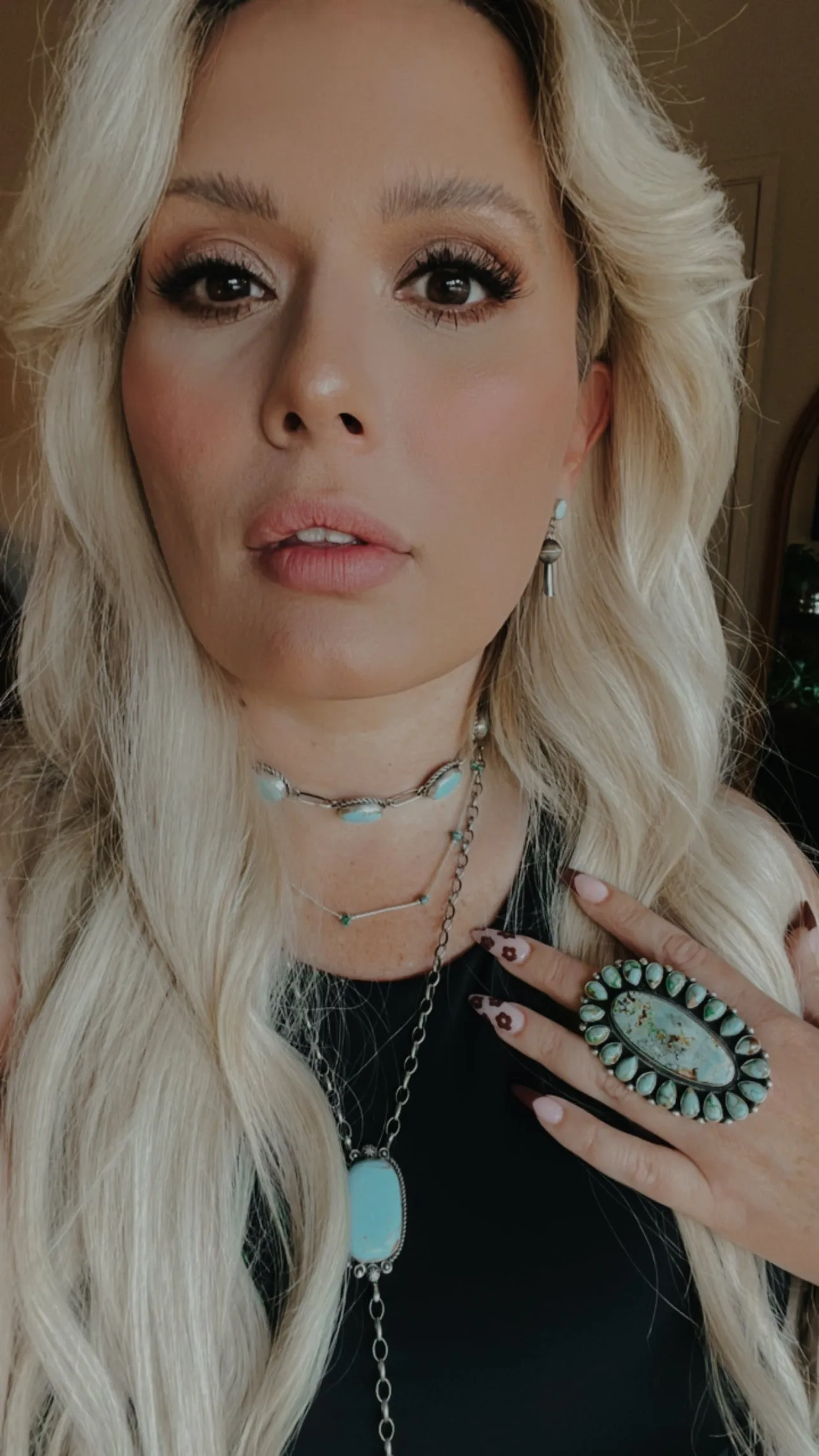 Turquoise Squash Blossom Earrings