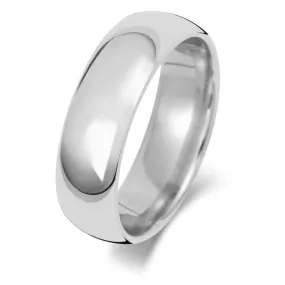 Wedding Band 18K Trad Court 6mm Wedding  Ring WQ166WH
