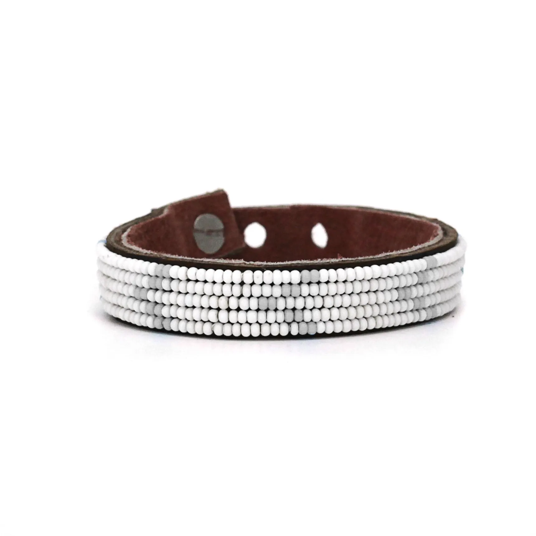 White and Gray Chevron Cuff