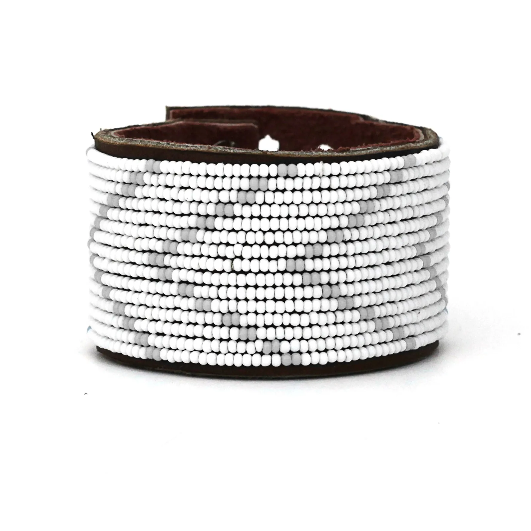 White and Gray Chevron Cuff