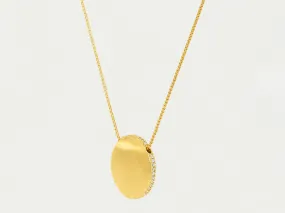 Yellow Gold & White Topaz Pendant Necklace
