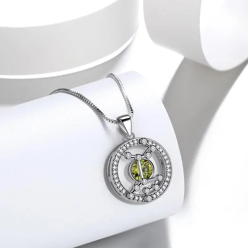 Zodiac Virgo Necklace August Birthstone Pendant Jewelry Women Girls Birthday Gift