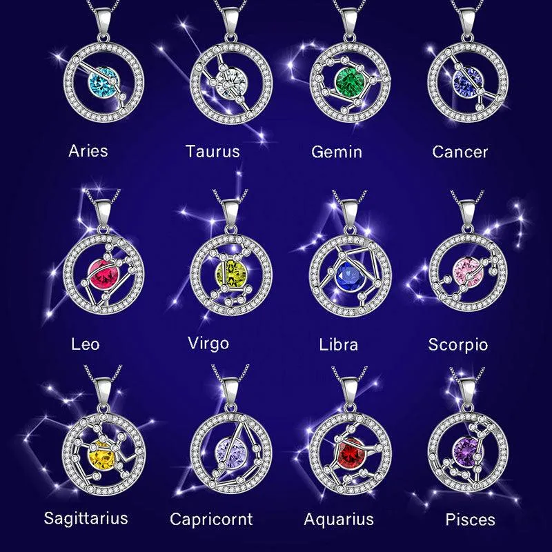 Zodiac Virgo Necklace August Birthstone Pendant Jewelry Women Girls Birthday Gift