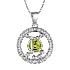 Zodiac Virgo Necklace August Birthstone Pendant Jewelry Women Girls Birthday Gift